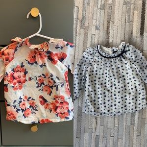Two Janie and Jack Blouses 18-24M